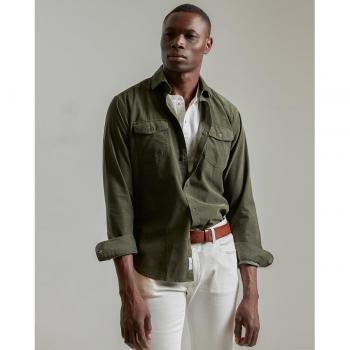 Camisa Hombre Sport Slim Fit Pana Kaki
