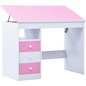 Escritorio de Dibujo Inclinable para Niños Rosa y Blanco