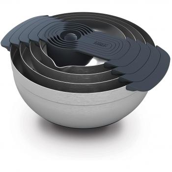 Set de Preparación de Alimentos Nest 9 Plus - 9 Piezas, Cuencos Mezcladores, Colador y Tazas Medidoras, Acero Inoxidable