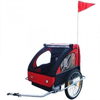 vidaXL Remolque de bicicleta para niños Rojo 36 kg