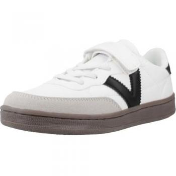 Zapatillas Victoria Oslo Efecto Piel Mujer Blanco 1256100 con piezas en contraste y puntera de efecto serraje, talla 35
