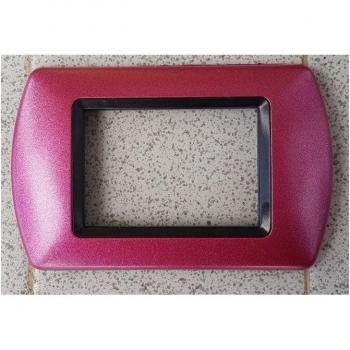 Placa ABS Rosa Metallizado de 7 Foros Compatible con Serie Living International