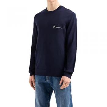 Pullover Armani Exchange para hombre - Jersey liso marino, Casual, Acrílico, Talla L