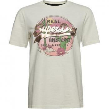 Camiseta Superdry Vintage Vl Narrative Blanco Rosa Mujer