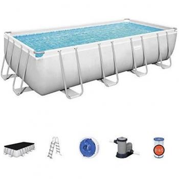Bestway Piscina Desmontable Tubular Power Steel 549x274x122 cm con Depuradora Cartucho 5.678 L/H, Cobertor y Escalera