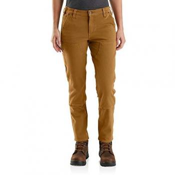 Carhartt Pantalones de trabajo Rugged Flex Stretch Twill Double Front para señora - Marrón (Relaxed Fit)