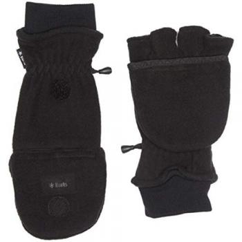Barts Black Convertible Mitts Touchscreen Fingerless Gloves for Men - Size XL