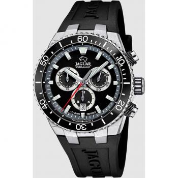 Reloj Jaguar Swiss Made Ceramic J1021/3 Negro Correa De Caucho, Hombre