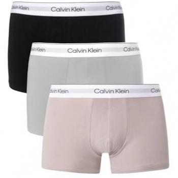 Calvin Klein - Pack de 3 bóxer de tiro bajo - Cotton Stretch - Unisex - Color Gris - Talla M