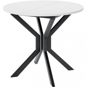 Mesa Edmond 111, Alargamiento, Aglomerado Laminado, Metal, Blanco y Negro, 77cm