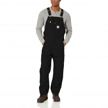 Peto Carhartt de algodón de lona para hombre, corte ligeramente holgado, color negro, talla W38 / L32