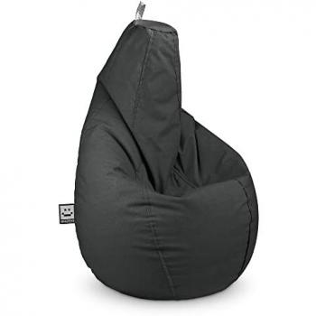 Puff Pera Naylim Mate Gris XXL HAPPERS - Cómodo, Ligero y Resistente para Interior y Exterior