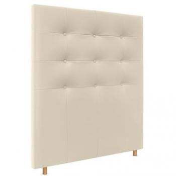Cabecero Capitoné hasta el Suelo 105x120cm Tapizado en Polipiel Vainilla para Cama Dormitorio