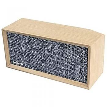Suinga Altavoz Bluetooth Vintage con Radio FM y Subwoofer, panel gris, 2 subwoofers y batería de litio
