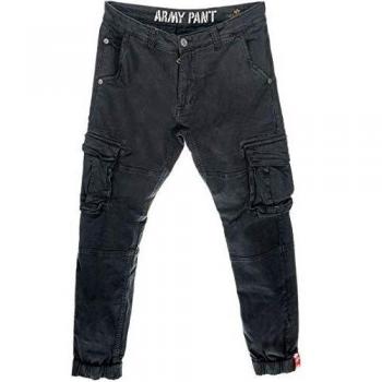 Alpha Industries Men's Army Cargo Pants - Black, Size W31, 98% Cotton, 2% Elastane