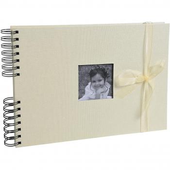 Exacompta Boda Álbum Foto con espirales, Tela, Blanco, 32 x 22 cm