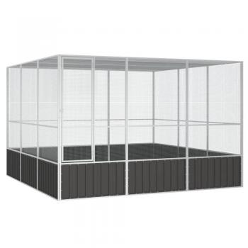vidaXL Bird Cage Anthracite 302.5x324.5x211.5 cm Galvanised Steel