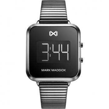 Reloj Digital Mujer Mark Maddox Notting MM0119-10 Gris con Pantalla LCD y Brazalete