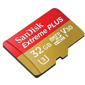 SanDisk Extreme PLUS 32GB microSDHC UHS-I/V30/U3/Class 10 Card with Adapter