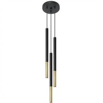 Lámpara Colgante MOZAICA 3P Negro/Dorado LED Suspendida Ocean Green Sollux Lighting