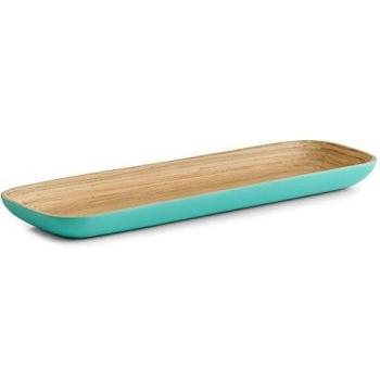 Present Zeller 25124 Cuenco bambú alargada Aqua 47 x 20 x 6 cm