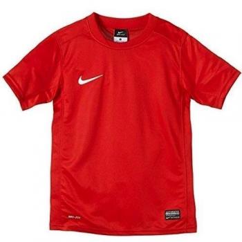 NIKE Kurzärmliges Trikot Park V - Camiseta de equipación de fútbol para niño, Color Rojo/Blanco, Talla M