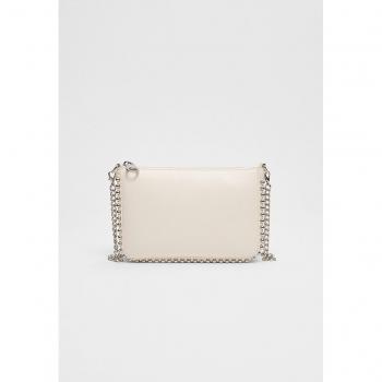 Stradivarius White Mini Beaded Bag OS