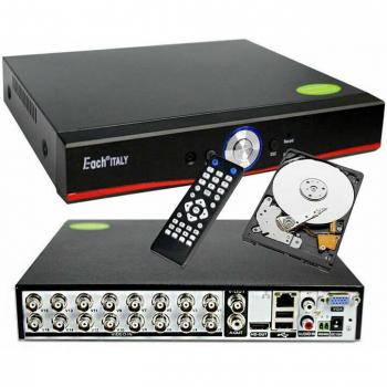 DVR Híbrido 16 Canales AHD CVI TVI CVBS IP P2P Cloud con Disco Duro de 320 GB y Resolución de 5 MPX