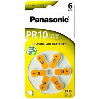'Hearing Aid' Baterías PR10 Panasonic Zinc Aire x 6