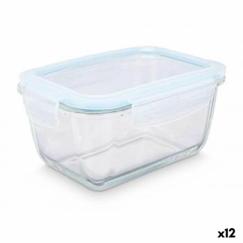 Fiambrera de Vidrio Borosilicato con Silicona Transparente 950 ml - Cierre Hermético (12 Unidades)