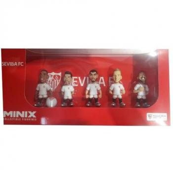 Blister 5 figuras Minix Sevilla FC 12 cm coleccionables para exhibición, ideal como regalo para niños y adultos, fans de fútbol