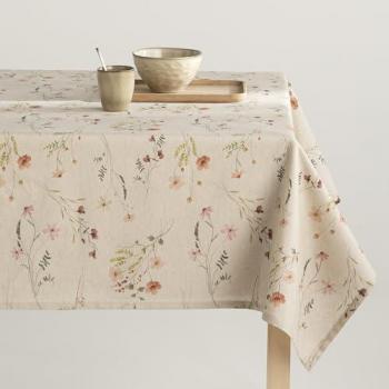 Mantel Antimanchas Rectangular de Lino Estampado Petra Multicolor 140x100 cm