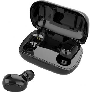 Auriculares Inalámbricos L21TWS Bluetooth 5.0 con Funda, Sonido de Graves y Compatibilidad para Todos los Teléfonos Inteligentes Android e iOS
