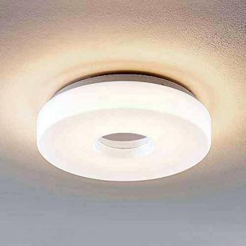 Lámpara de techo LED Florentina, anillo moderno, 29.7 cm, acrílico y aluminio, luz cálida