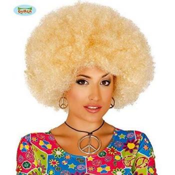 FIESTAS GUIRCA Peluca Afro Rubia rizada Extra Rizado