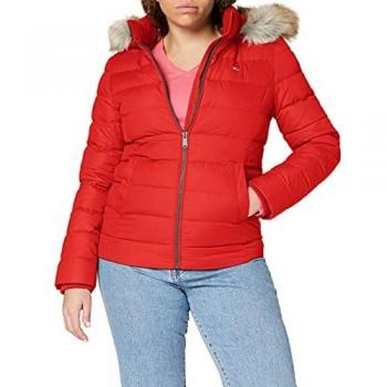 Tommy Jeans Chaqueta Essential ajustada con capucha rojo