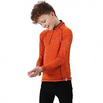 Regatta ' Berley' Half Zip Base Layer Top Polos/Camisetas, Infantil, Rusty Orange, XX-Large