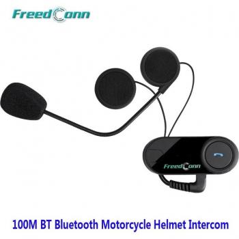 Intercomunicador Bluetooth Freedconn para casco de motocicleta, auriculares estéreo inalámbricos de 100M con radio FM