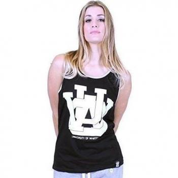 UOW - Camiseta sin mangas - para mujer negro negro / blanco Medium