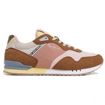 Pepe Jeans Women's Running Sneakers London Urbans - Brown, Pink, Yellow (Size 39)
