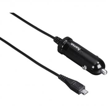 Cargador de coche Hama Micro USB 2,4 A, 1,45 m, negro