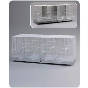 Cría Metro - Jaula para Pájaros - 100x34,5x42 cm - Ideal para Crianza - 4 Departamentos con Separadores de Rejilla y Panales Opacos - Incluye 2 Puertas Guillotinas - Alamber