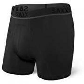 Saxx Men's Underwear Ropa Interior Deportiva para Hombre - Calzoncillos Bóxer Kinetic Malla DE COMPRESIÓN Ligera con Soporte Interno Pouch TM Integrado – Semicompresivo, Negro, L
