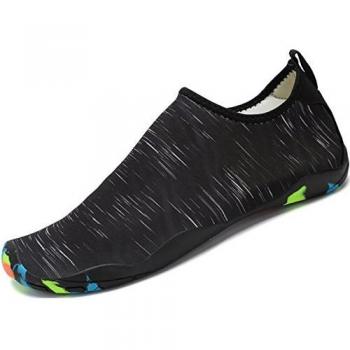 Saguaro Verano Zapatos de Agua Secado Rápido Transpirable Calzado de Natación Playa Surf Ultraligero Antideslizante Mujer Zapatillas Hombre,New Negro 37