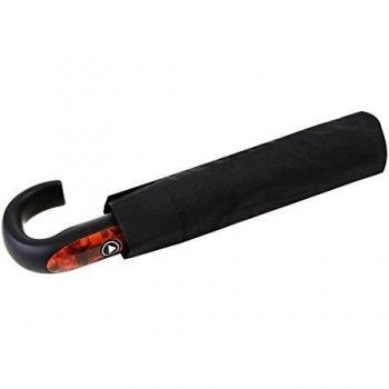 Paraguas Doppler plegable con puño curvo negro