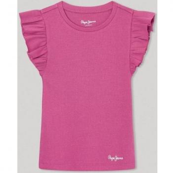Camiseta de Niña Pepe Jeans Manga Corta Quanise en Color Rosa