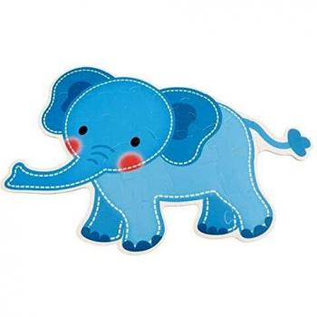 Bieco 19209606 - Alfombra de puzzle con diseño de elefante Tomboi, alfombra de puzzle con 25 piezas, alfombra de juego para el suelo, puzzle para niños, a partir de 12 m+, color azul