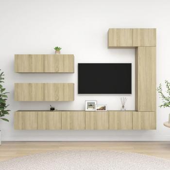 vidaXL Set de muebles de salón TV 7 piezas en madera de ingeniería 100 x 30 x 30 cm