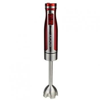 Sogo BAT-SS-14440 Batidora de Mano de 1100W de Potencia, Perilla de Control Variable 20 Velocidades, Cuchillas de Acero Inoxidable de 4 Hojas, Color: Rojo, Incluye Vaso de 600 Mililitros