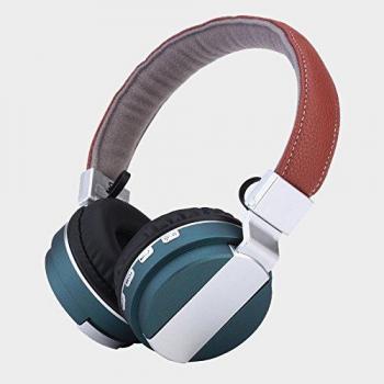 Headphone BT Blue - Auriculares estéreos Plegables inalámbricos de Alta fidelidad. Bluetooth, Tarjeta Micro SD, Radio FM